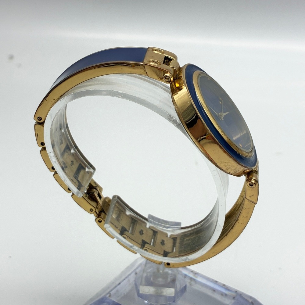 Geneva Quartz Watch Blue Enamel Gold Tone Bracelet GENWM1272L Japan Movt - Picture 8 of 9
